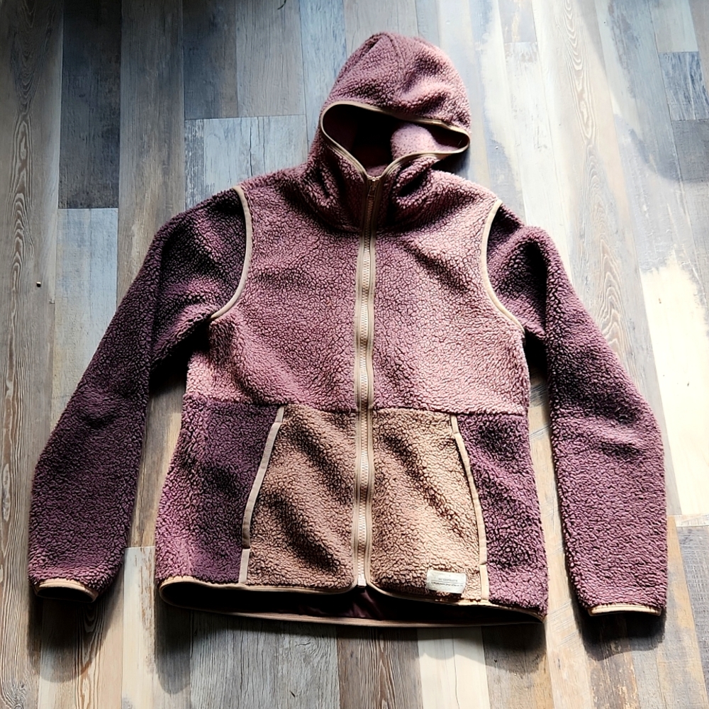 REI Two-Tone Teddy Jacket in Mauve and Brown